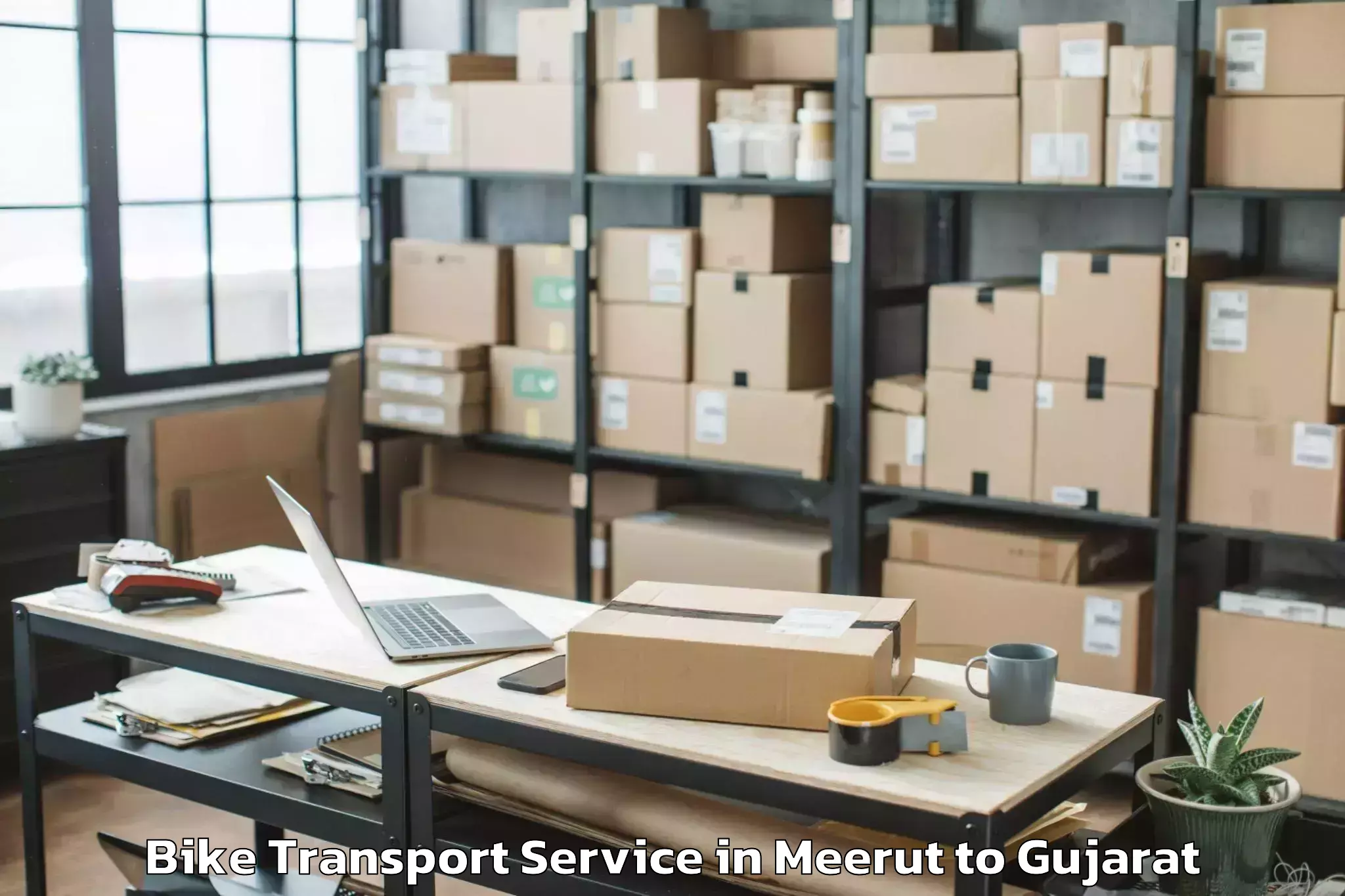 Book Meerut to Rajula Bike Transport Online